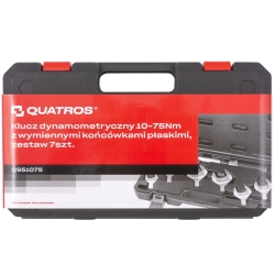 QS51075  Klucz dynamometryczny 10-75Nm z wymiennymi końcówkami płaskimi, zestaw 7szt.